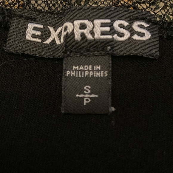 Express women’s small black zip front semi sheer lace yoke & back tank summer - Picture 3 of 6